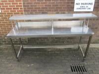 Adexa Stainless Steel Prep Table with Shelf Over. Size H95 x W200 x D60cm. NOTE: requires foot.