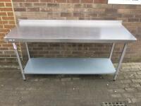 Stainless Steel Prep Table with Shelf Under, Size H90 x W180 x D60cm.