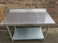 Stainless Steel Prep Table with Shelf Under, Size H90 x W120 x D70cm.