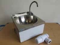 Basix by Mechline Stainless Steel Knee Operated Wall Hung Single Bowl Sink.