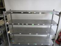 Stainless Steel Shelving Unit with 4 Shelves, Size H155 x W180 x D60cm.