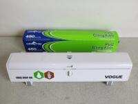 Vogue Wrap 450 Cling Film Dispencer with 1 x Boxes of Caterwrap 450mm Wide PVC Cling Film.