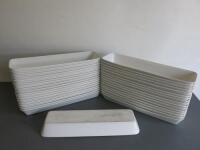 34 x Churchill Serving Dishes In White. Size 53 x 16cm.