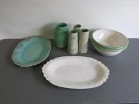 8 x Assorted Crockery Tableware to Include: 4 x Vases, 2 x Large Bowls & 2 x Serving Platters.