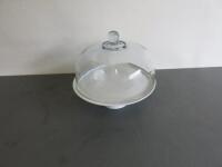 1 x Ceramic Cake Stand with Glass Top.