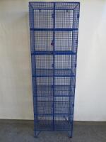 Wire 12 Cube Employee/Storage Rack in Blue. H200 x W60 x D40cm.