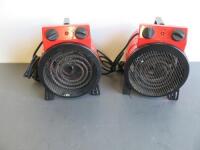 2 x Sealey 2KW Industrial Fan Heater, Model EH2001.