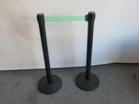 2 x Barrier To Go Crowd Control Retractable Belt Barriers.