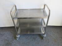 Vogue Stainless Steel 3 Tier Catering Trolley.