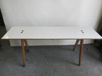 A Frame Wooden Table with White Melamine Top, Size H78 x W195 x D60cm.