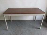 Ikea Idasen Metal Frame & Wooden Top Table, Size H75 x W140 x D70cm.