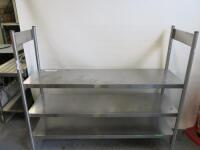 Stainless Steel Shelving Unit with 3 Shelves, Size H155 x W180 x D60cm.