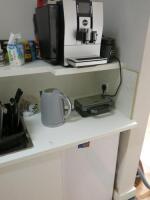 Contents of Office kitchen to Include: Jura Z6 Coffee Machine with Cool Control & Essentials Larder Fridge.