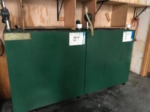 2 x 4' x 4' x 2' Fresh Oil Storage Tanks with 2 x Hand Pumps