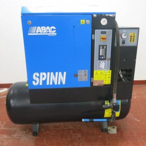 ABAC Receiver Mounted Air Compressor, Model Spinn.E 7.508 270, S/N CA1978865, Year 2016, Hours 1461.76. With Built in Regigerant Dryer, Type DRY(C55)A3V7021, S/N CA1979303, Year 2016. LOCATION: 128a Station Road, Sidcup, Kent, DA15 7AB.