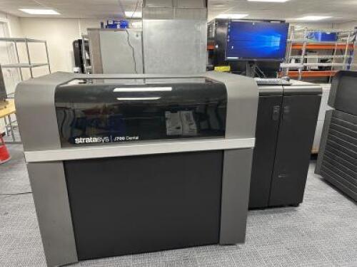 Stratasys J700 Dental 3D Printer, High-Volume Production of Clear Aligners. S/N 8700111, Year 2021. Computer Name SSYS-8700111.Release D11.2.Elapsed Printing Time 1640 hours