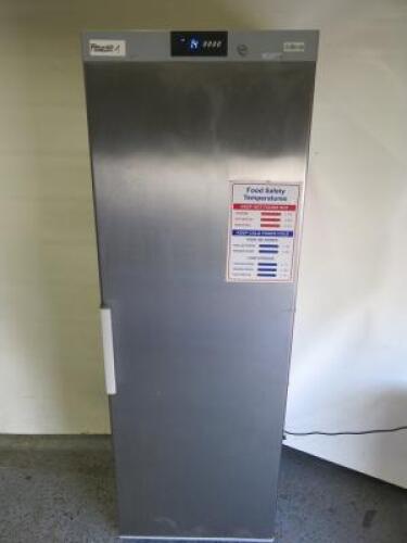 Adexa Stainless Steel Single Door Commercial Upright Freezer, Model SF400. Size H185 x W60 x D60cm.