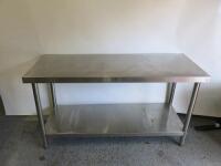 Stainless Steel Prep Table with Shelf Under. Size H80 x W150 x D60cm.