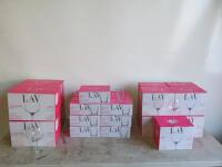 26 x Boxes of 6 Pieces of LAV Glassware to Include: 4 x Boxes of Lav Combinato 730cc Red Wine Glasses, 9 x Boxes of Lav Ella 330cc White Wine Glasses & 13 x Boxes of Apollon 340cc Tumblers.