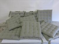 10 x Light Green Padded Seat Cushions.