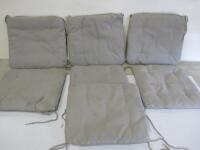 7 x Light Grey Padded Seat Cushion.