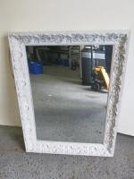 Home Framing By Hergon White Distressed Mirror, Size H63 x W83cm.