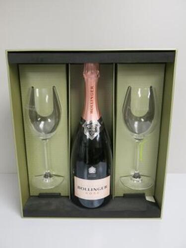 Bollinger Rose Brut Champagne, 75cl. Comes in Gift Box with 2 Glasses.