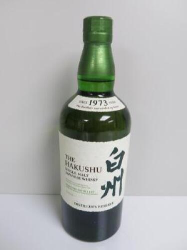 The Hakushu Single Malt Japanese Whisky, 70cl.