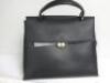 Salvatore Ferragamo Black Leather Tote Hand Bag, Appears New/Unused. Comes with Dust Bag - 2