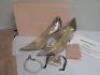 Pair of Mach & Mach Diamond Dreams High Heel Shoes with Anklet in Silver, Size 39.5. Comes with Original Box & Dust Cover. - 2