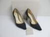 Pair of Jimmy Choo Romy 85 Shoes in Black/Anthracite, Size 38.5. Comes with Original Box.