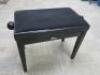 Tiger Height Adjustable Wooden Piano Stall in Black. - 5