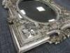 Large Ornate Silver Oval Bevel Edged Mirror with Rose Detail. Size H135 x W102cm. - 4