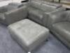 4 Piece Soft Grey Leather Sofa Set on Chrome Feet to Include: 1 x 2 Seater Sofa with Electric Recliner Head Rest, Size H60 x W200x D105cm 1 x 2 Seater Sofa with Manual Recliner Head Rest, Size H60 x W180 x D105 ,1 x Arm Chair with Electric Recliner Head - 3