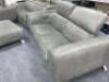 4 Piece Soft Grey Leather Sofa Set on Chrome Feet to Include: 1 x 2 Seater Sofa with Electric Recliner Head Rest, Size H60 x W200x D105cm 1 x 2 Seater Sofa with Manual Recliner Head Rest, Size H60 x W180 x D105 ,1 x Arm Chair with Electric Recliner Head - 11