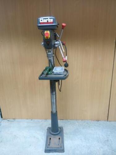 Clarke Metalworker Pillar Drill, Model CDP451F, Speeds 16, Taper MT2 , Single Phase with Assorted Drill Bits. LOCATION: 128a Station Road, Sidcup, Kent, DA15 7AB.