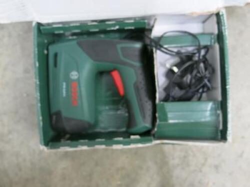 Bosch Cordless Tacker, Model PTK 3.6 L1 In Oroginal Box. LOCATION: 128a Station Road, Sidcup, Kent, DA15 7AB.