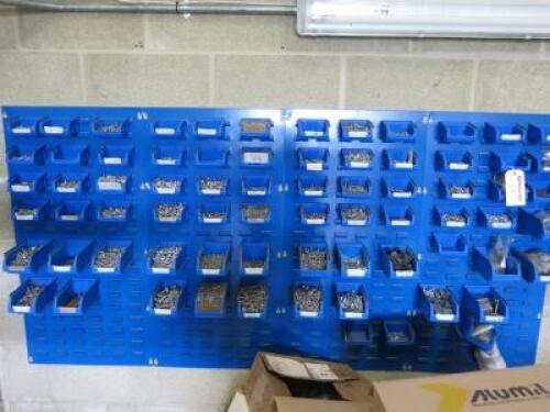 8 x Wall Racks Containing Quantity of Plastic Bins & Hardware Contents.