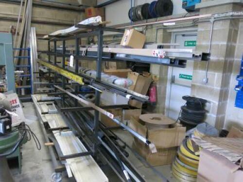 2 x Racks within the Factory Area & Store Under Cover in Yard of Assorted Aluminium Extrusion in Various Profiles (As Viewed).