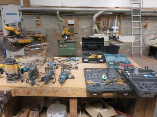 Table Containing 13 Hand Tools. NOTE: unable to power up for spares or repair. (As Viewed/Pictured).