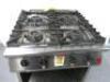 Falcon Gas 4 Ring Burner on Stainless Steel Open Cabinet with Castors, Size H90 x W80 x D90cm. - 2