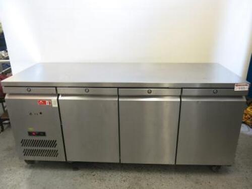 Williams Stainless Steel 3 Door Refrigerated Counter, Model LJISA JADE, S/N 583089. Size H85 x W185 x D65cm.