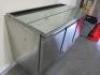 Adexa 3 Door Stainless Steel Prep Counter with Glass & Marble Top, Model PS90SG, S/N226292. Size H97 x W137 x D68cm. - 4