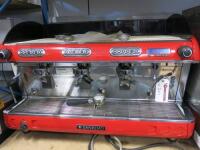 San Remo 3 Grp Espresso Coffee Machine In Red, Model Verona, IVM310113806, S/N M61391.