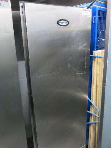 Foster Stainless Steel Single Door Fridge Model FSL400H, S/NE5372535. Size H190 x W60 x D70cm.