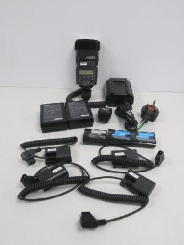 Quantity of Assorted Canon Accessories to Include: 1 x Speedlite 430EX, 2 x Canon Battery Chargers, Model LC-E6E, 3 x Canon Batteries, LP-E6, 4 x Canon Batt D Tap & 1 x Canon Battery Charger, Model CG-940.