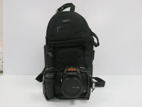 Blackmagic Design Pocket Cinema Camera 6K Pro. Comes with Power Supply, Small Rig Design For 6K Pro & Amazon Basics Soft Shoulder Bag.
