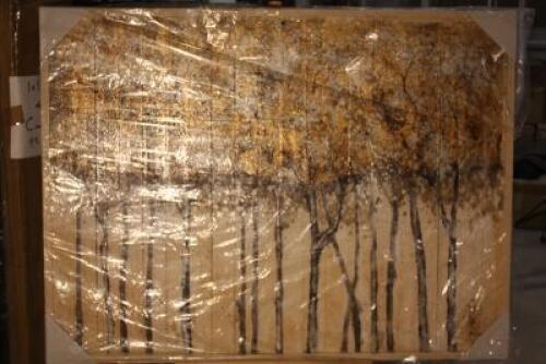 4 x Boxes of 2 - 36 x 48" Forest Scene, Oil on Wooden Panel Artworks (Signed W.Harris)