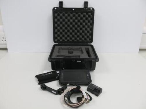 Small HD 5" HDMI Field Monitor. Comes with 1 x Battery, 1 x Sun Hood, 1 x 7 Inch Tilt Arm & Cables & Black Plastic Flight Case.