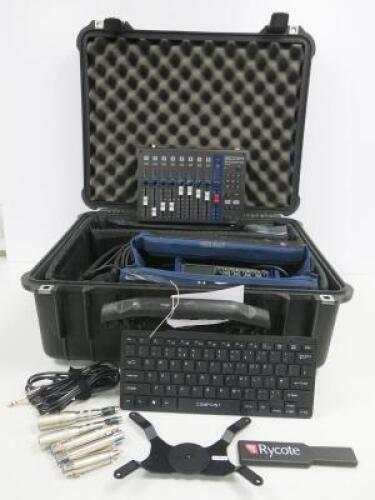 Zoom F8 Multitrack Field Recorder Kit To Include: 1 x Zoom Recorder, Model F8, 1 x Zoom F-Control, model FRC-8, 1 x Porta Brace Bag, 1 x Hawkwood BPU Battery Pack, 1 x Keyboard, 1 x Bag of Sound Cables and Genuine PelI 1550 Case.